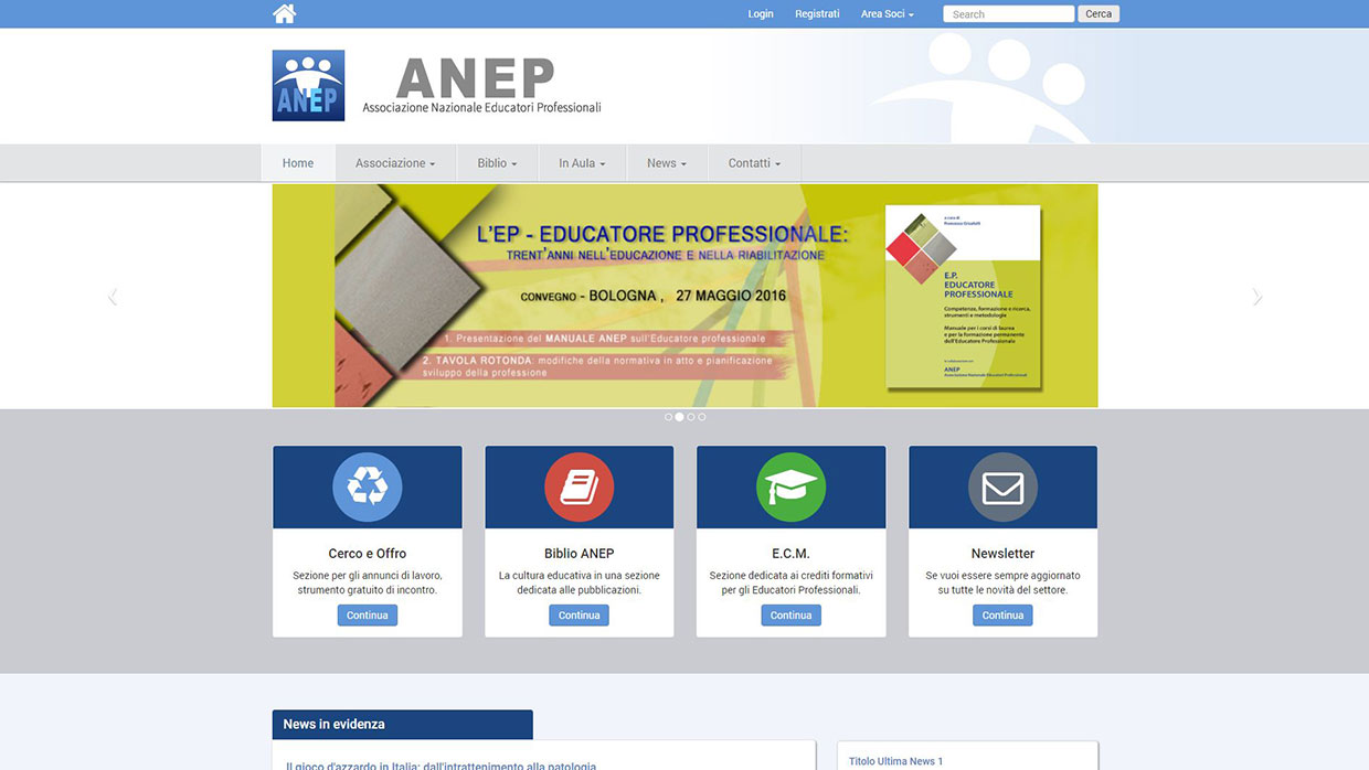 Sito associazione Anep